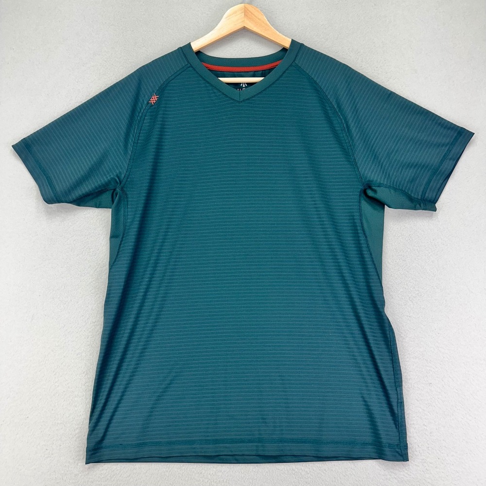 Rhone Sentry T-Shirt Mens Large Green Performance‎ Short Sleeve Tech Stretch Gym